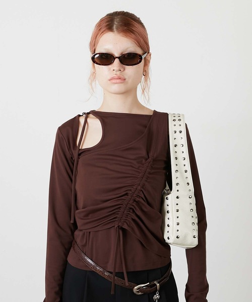 led.tokyo(レッドトウキョウ)の「【led.tokyo】bustier set tops/ビスチェセットアップ(キャミソール・レディース・チャコールグレー/ブラック/ブラウン・FREE)」の5枚目の写真