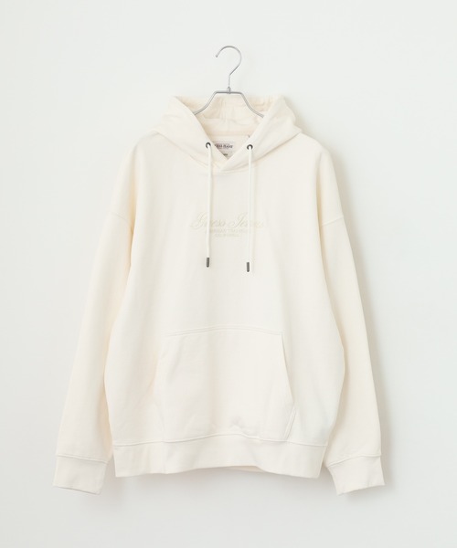 GUESS JEANS（ゲスジーンズ）の「GUESS JEANS GJ HOOD OS 3D EMBRO SCRIPT LOGO SWEAT ゲス プルオーバースウェットフーディ（パーカー・メンズ・ネイビー/アイボリー・L/S/M）」の3枚目の写真