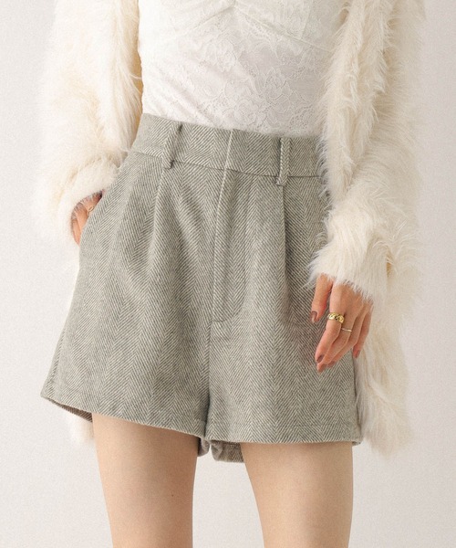 Heather（ヘザー）の「ハイウエストヘリンボーンショートパンツ　611451（その他パンツ・レディース・グレー/ブラウン/ベージュ・S/M）」の3枚目の写真