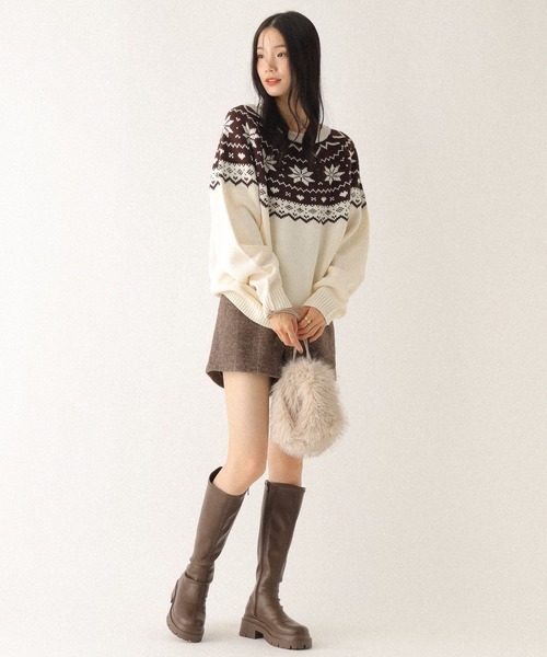 Heather（ヘザー）の「ハイウエストヘリンボーンショートパンツ　611451（その他パンツ・レディース・グレー/ブラウン/ベージュ・S/M）」の10枚目の写真