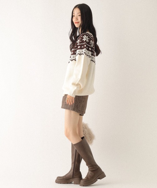 Heather（ヘザー）の「ハイウエストヘリンボーンショートパンツ　611451（その他パンツ・レディース・グレー/ブラウン/ベージュ・S/M）」の11枚目の写真