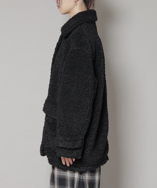 UNIVERSAL OVERALL(ユニバーサルオーバーオール)の「UNIVERSAL OVERALL/BOA HALF COAT(ステンカラーコート・レディース・ブラック/ブラウン・FREE)」の18枚目の写真