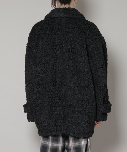 UNIVERSAL OVERALL(ユニバーサルオーバーオール)の「UNIVERSAL OVERALL/BOA HALF COAT(ステンカラーコート・レディース・ブラック/ブラウン・FREE)」の19枚目の写真