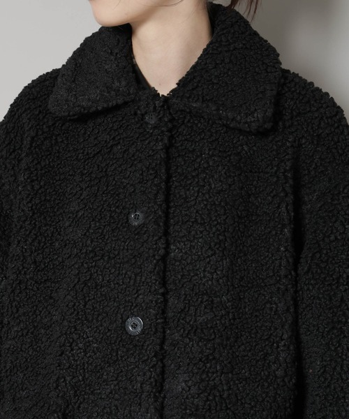 UNIVERSAL OVERALL(ユニバーサルオーバーオール)の「UNIVERSAL OVERALL/BOA HALF COAT(ステンカラーコート・レディース・ブラック/ブラウン・FREE)」の20枚目の写真
