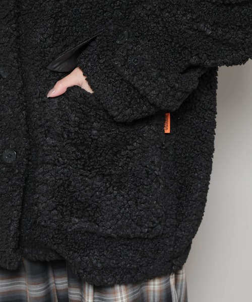 UNIVERSAL OVERALL(ユニバーサルオーバーオール)の「UNIVERSAL OVERALL/BOA HALF COAT(ステンカラーコート・レディース・ブラック/ブラウン・FREE)」の22枚目の写真
