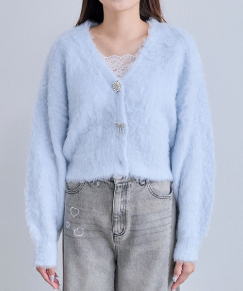 OLIVE des OLIVE(オリーブデオリーブ)の「snow short cardigan(カーディガン/ボレロ・レディース・ピンク/サックスブルー/オフホワイト/チャコールグレー・FREE)」の17枚目の写真