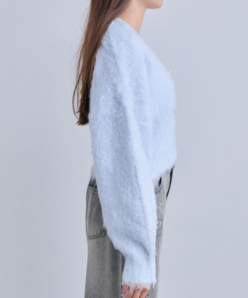 OLIVE des OLIVE(オリーブデオリーブ)の「snow short cardigan(カーディガン/ボレロ・レディース・ピンク/サックスブルー/オフホワイト/チャコールグレー・FREE)」の18枚目の写真