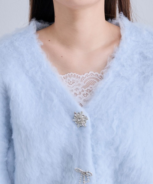 OLIVE des OLIVE(オリーブデオリーブ)の「snow short cardigan(カーディガン/ボレロ・レディース・ピンク/サックスブルー/オフホワイト/チャコールグレー・FREE)」の20枚目の写真