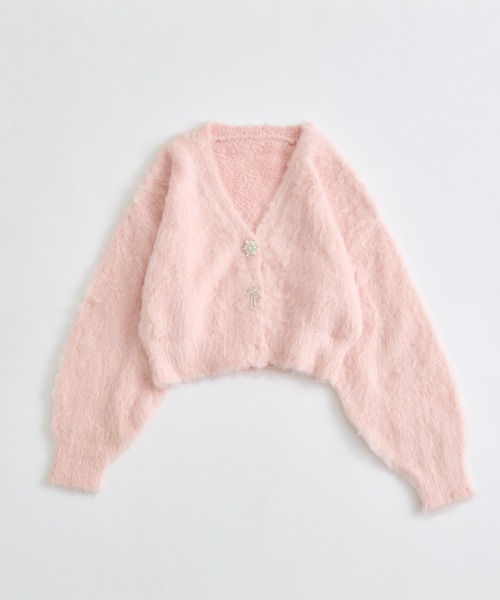 OLIVE des OLIVE(オリーブデオリーブ)の「snow short cardigan(カーディガン/ボレロ・レディース・ピンク/サックスブルー/オフホワイト/チャコールグレー・FREE)」の12枚目の写真