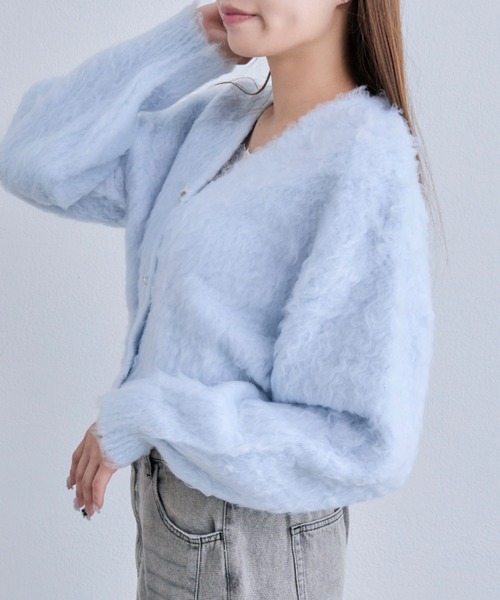 OLIVE des OLIVE(オリーブデオリーブ)の「snow short cardigan(カーディガン/ボレロ・レディース・ピンク/サックスブルー/オフホワイト/チャコールグレー・FREE)」の15枚目の写真