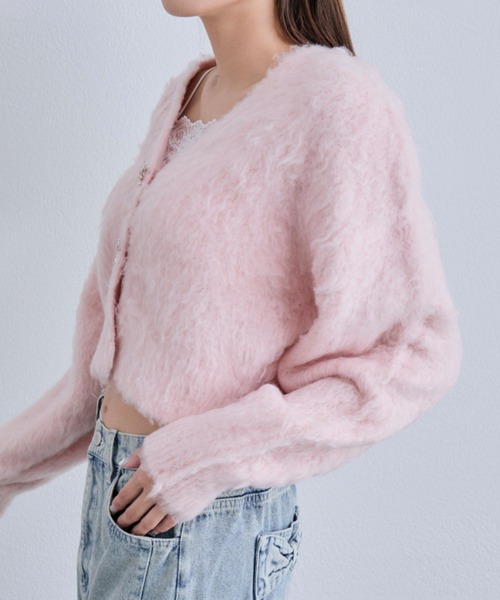OLIVE des OLIVE(オリーブデオリーブ)の「snow short cardigan(カーディガン/ボレロ・レディース・ピンク/サックスブルー/オフホワイト/チャコールグレー・FREE)」の8枚目の写真