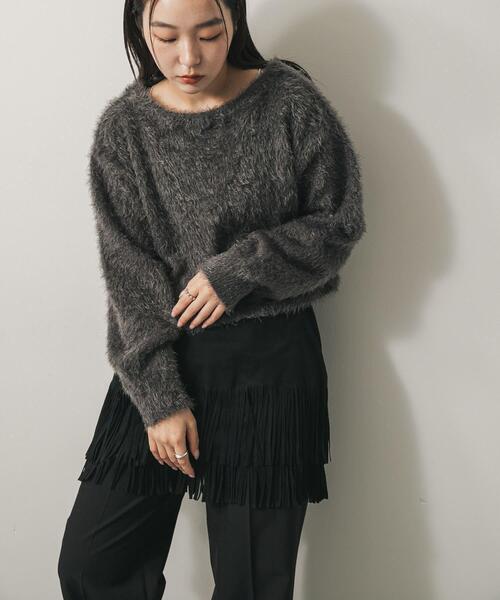 クロップドシャギーセーター（ニット/セーター）｜SENSE OF PLACE by