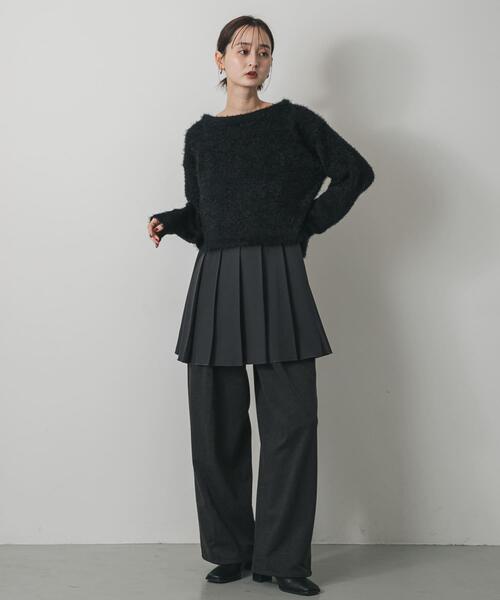 SENSE OF PLACE by URBAN RESEARCH(センスオブプレイスバイアーバンリサーチ)の「クロップドシャギーセーター(ニット/セーター・レディース・グレー/ブラウン/ベージュ/ブラック/ネイビー・ONE)」の7枚目の写真