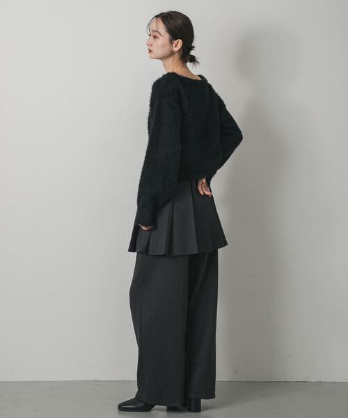 SENSE OF PLACE by URBAN RESEARCH(センスオブプレイスバイアーバンリサーチ)の「クロップドシャギーセーター(ニット/セーター・レディース・グレー/ブラウン/ベージュ/ブラック/ネイビー・ONE)」の8枚目の写真