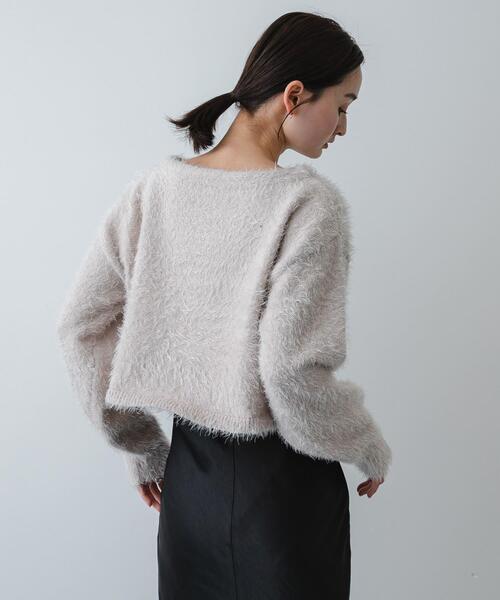SENSE OF PLACE by URBAN RESEARCH(センスオブプレイスバイアーバンリサーチ)の「クロップドシャギーセーター(ニット/セーター・レディース・グレー/ブラウン/ベージュ/ブラック/ネイビー・ONE)」の13枚目の写真