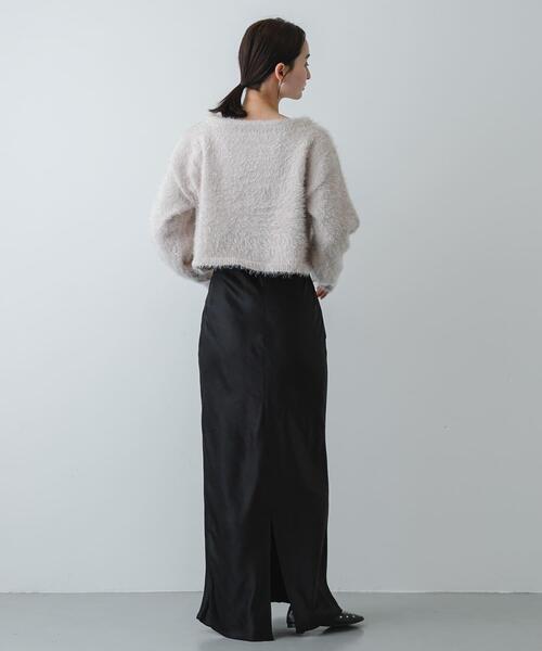 SENSE OF PLACE by URBAN RESEARCH(センスオブプレイスバイアーバンリサーチ)の「クロップドシャギーセーター(ニット/セーター・レディース・グレー/ブラウン/ベージュ/ブラック/ネイビー・ONE)」の15枚目の写真
