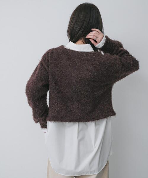 SENSE OF PLACE by URBAN RESEARCH(センスオブプレイスバイアーバンリサーチ)の「クロップドシャギーセーター(ニット/セーター・レディース・グレー/ブラウン/ベージュ/ブラック/ネイビー・ONE)」の21枚目の写真