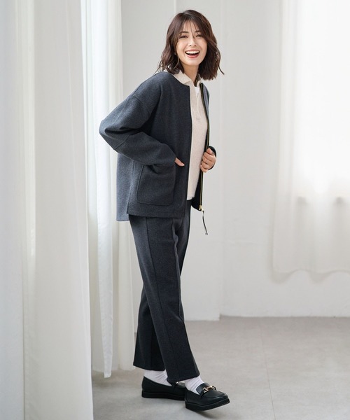 FOUND GOOD（ファウンドグッド）の「ウーリーテックLテーパードP（その他パンツ・レディース・ブルー系3/ブラック/アイボリー/ブラウン系3・S/M/L）」の6枚目の写真