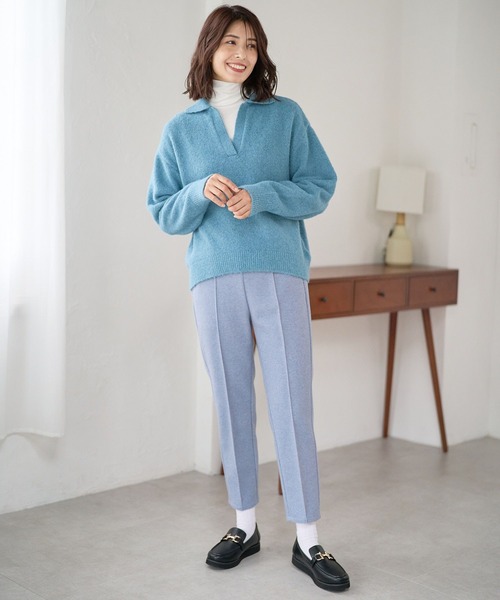 FOUND GOOD（ファウンドグッド）の「ウーリーテックLテーパードP（その他パンツ・レディース・ブルー系3/ブラック/アイボリー/ブラウン系3・S/M/L）」の17枚目の写真