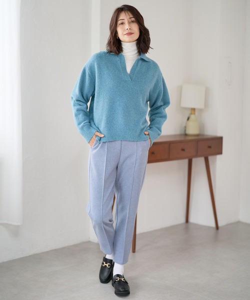 FOUND GOOD（ファウンドグッド）の「ウーリーテックLテーパードP（その他パンツ・レディース・ブルー系3/ブラック/アイボリー/ブラウン系3・S/M/L）」の18枚目の写真