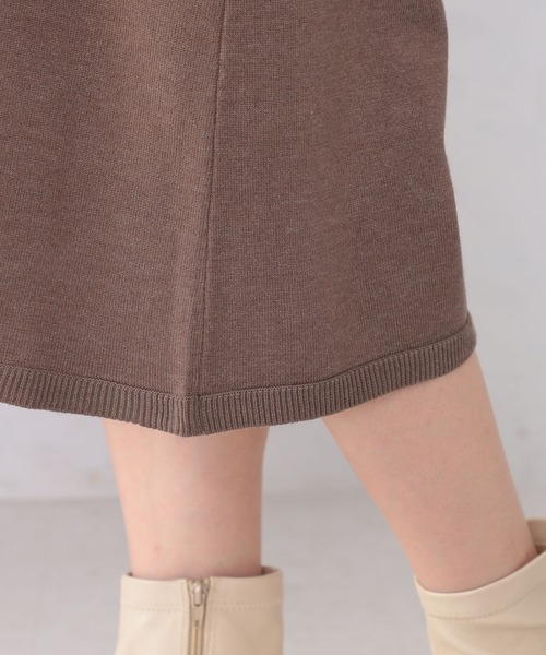 GALLORIA（ギャローリア）の「ケーブル柄ポンチョ付ニットワンピース（ワンピース・レディース・チャコールグレー/モカ・S/M/L/LL）」の9枚目の写真