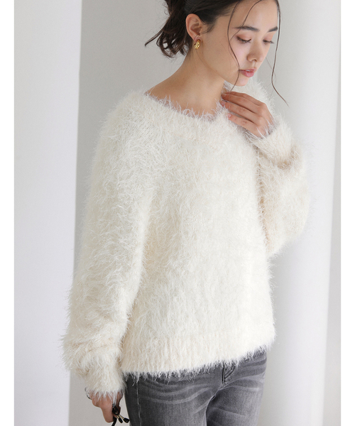 La TOTALITE（ラトータリテ）の「【洗える】2WAYフェザーニット（ニット/セーター・レディース・サックスブルー/ベージュ/ホワイト・FREE）」の14枚目の写真