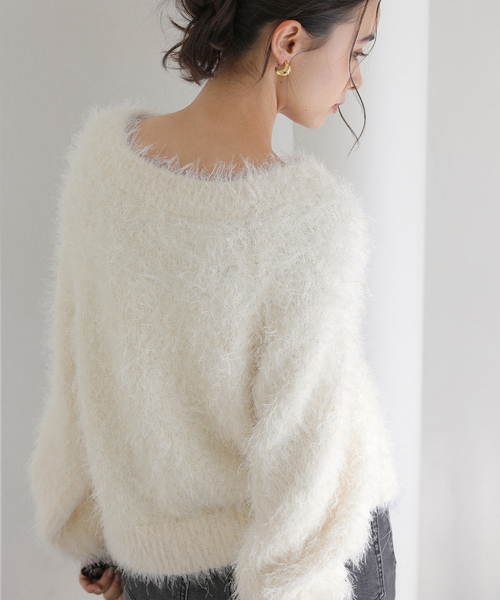 La TOTALITE（ラトータリテ）の「【洗える】2WAYフェザーニット（ニット/セーター・レディース・サックスブルー/ベージュ/ホワイト・FREE）」の15枚目の写真