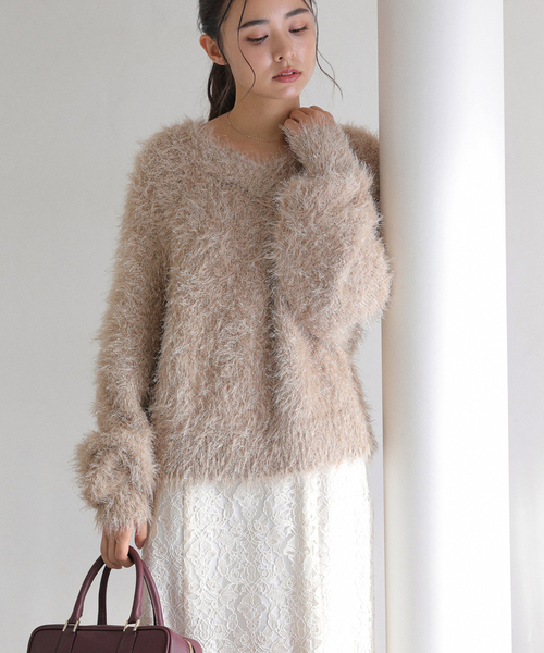 La TOTALITE（ラトータリテ）の「【洗える】2WAYフェザーニット（ニット/セーター・レディース・サックスブルー/ベージュ/ホワイト・FREE）」の16枚目の写真