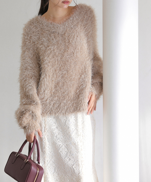 La TOTALITE（ラトータリテ）の「【洗える】2WAYフェザーニット（ニット/セーター・レディース・サックスブルー/ベージュ/ホワイト・FREE）」の17枚目の写真