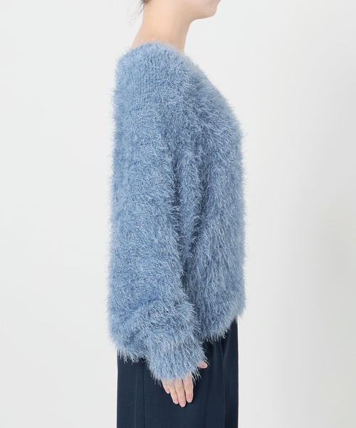 La TOTALITE（ラトータリテ）の「【洗える】2WAYフェザーニット（ニット/セーター・レディース・サックスブルー/ベージュ/ホワイト・FREE）」の9枚目の写真