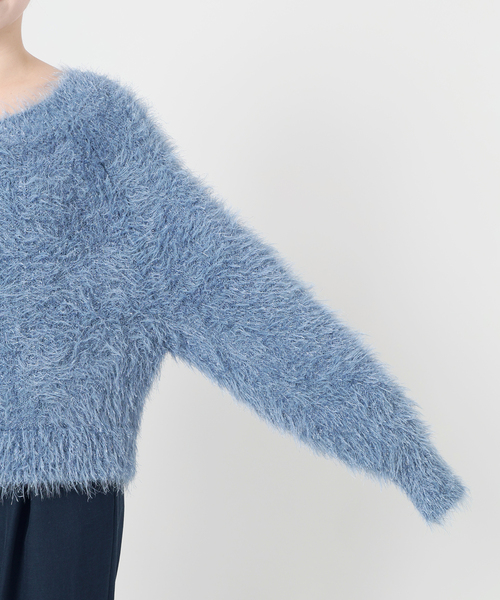 La TOTALITE（ラトータリテ）の「【洗える】2WAYフェザーニット（ニット/セーター・レディース・サックスブルー/ベージュ/ホワイト・FREE）」の10枚目の写真