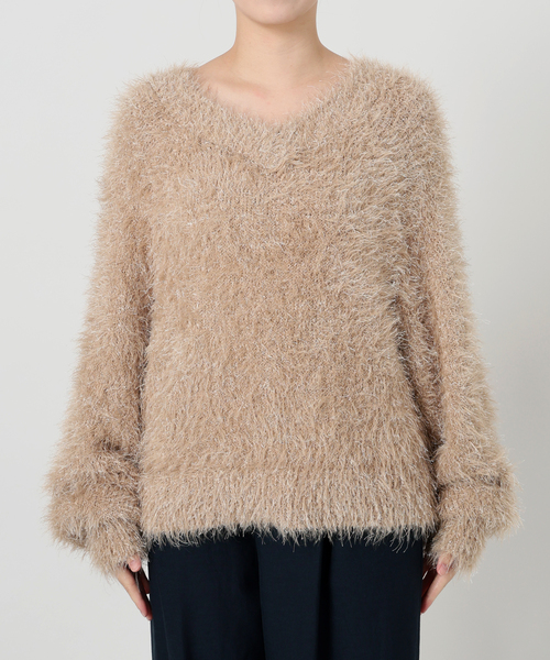 La TOTALITE（ラトータリテ）の「【洗える】2WAYフェザーニット（ニット/セーター・レディース・サックスブルー/ベージュ/ホワイト・FREE）」の6枚目の写真