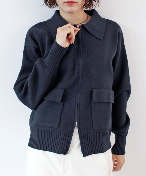 ABYS(アビス)の「zip付ニットカーディガン(カーディガン/ボレロ・レディース・ネイビー/レッド/アイボリー・FREE)」の13枚目の写真