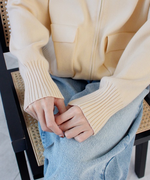 ABYS(アビス)の「zip付ニットカーディガン(カーディガン/ボレロ・レディース・ネイビー/レッド/アイボリー・FREE)」の8枚目の写真