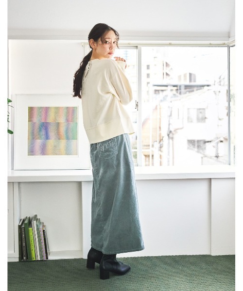 and myera（アンド マイラ）の「ａｎｄ　ｍｙｅｒａ　スナップカーディガン（カーディガン/ボレロ・レディース・アイボリー/ブラック・M/L/LL/S）」の7枚目の写真