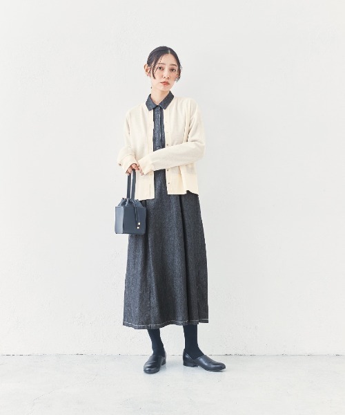 and myera（アンド マイラ）の「ａｎｄ　ｍｙｅｒａ　スナップカーディガン（カーディガン/ボレロ・レディース・アイボリー/ブラック・M/L/LL/S）」の10枚目の写真