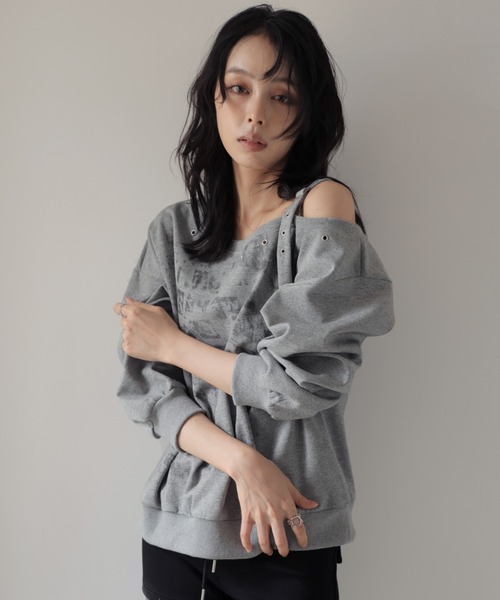 Ulysses(ユリシス)の「ロゴプリントワンショルダースウェット(スウェット・レディース・グレー/ダークグレー・F)」の10枚目の写真