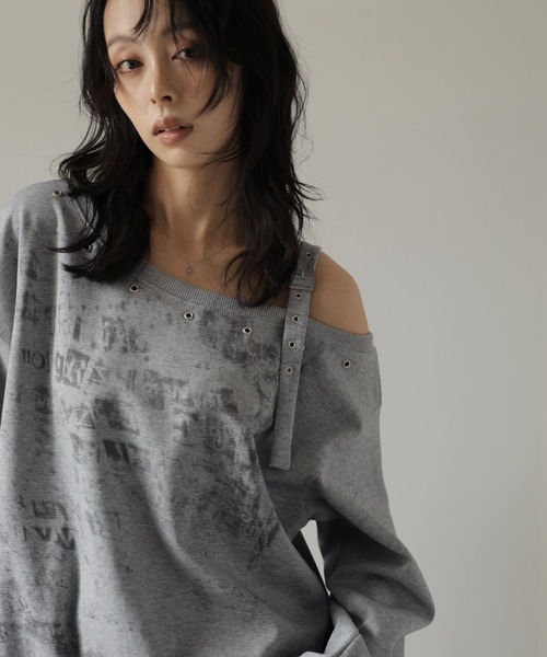 Ulysses(ユリシス)の「ロゴプリントワンショルダースウェット(スウェット・レディース・グレー/ダークグレー・F)」の14枚目の写真