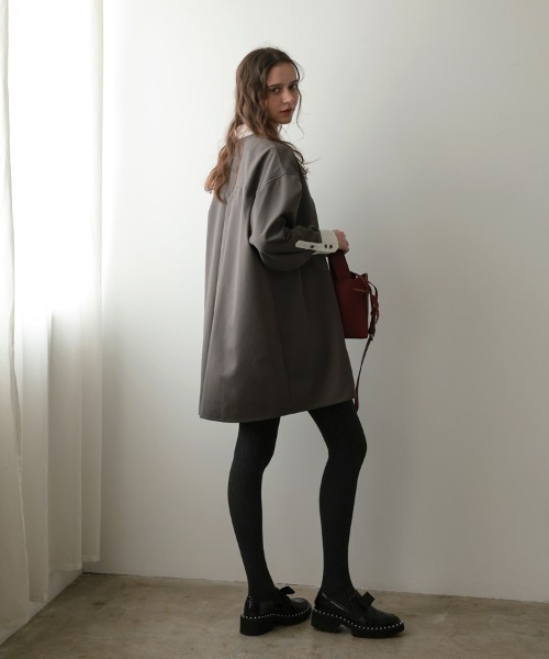 DONOBAN（ドノバン）の「ダブルカラーシャツワンピース（シャツワンピース・レディース・ブラック/グレー・ONE SIZE）」の16枚目の写真