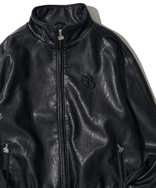 FUBU / フブ】Faux Leather Track Jacket / フェイクレザートラック