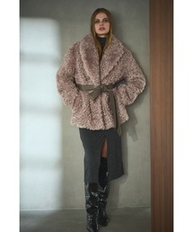 Gilda Belted Shearing Coat モンゴリアンエコファーコート