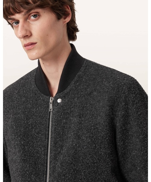 ALLSAINTS(オールセインツ)の「SAKU WOOL BOMBER JACKET | SAKU ウール ボンバー ジャケット(MA-1・メンズ・チャコールグレー・XS/M/L/S/XL)」の2枚目の写真