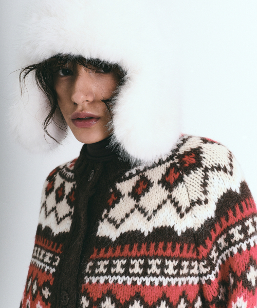 NICK&NICOLE（ニックアンドニコール）の「ETHNIC JACQUARD SWEATER CARDIGAN_BROWN（カーディガン/ボレロ・レディース・その他・FREE）」の2枚目の写真