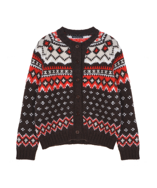 NICK&NICOLE（ニックアンドニコール）の「ETHNIC JACQUARD SWEATER CARDIGAN_BROWN（カーディガン/ボレロ・レディース・その他・FREE）」の4枚目の写真