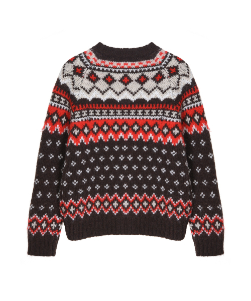 NICK&NICOLE（ニックアンドニコール）の「ETHNIC JACQUARD SWEATER CARDIGAN_BROWN（カーディガン/ボレロ・レディース・その他・FREE）」の5枚目の写真