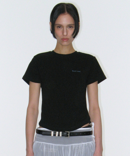 セール】Curve Line Essential Top - Black（Tシャツ/カットソー