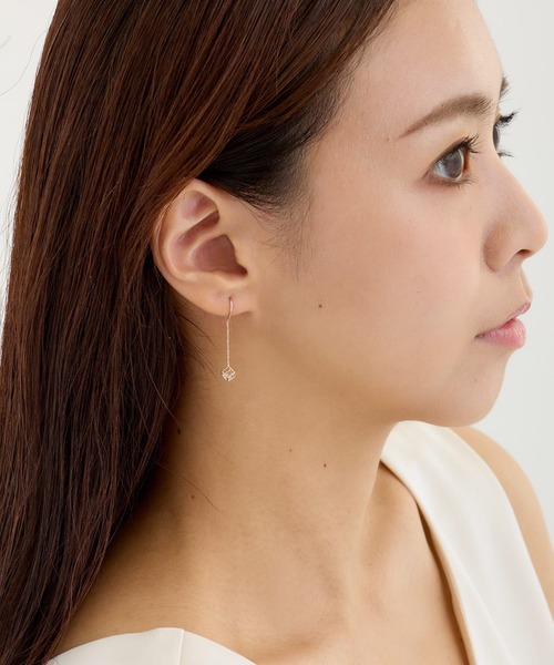 CALIN STANDARD(カリンスタンダード)の「◆金属アレルギー対応◆◆made in japan◆スクエア キュービックジルコニアピアス(ピアス(両耳用)・レディース・ゴールド/ピンクゴールド/シルバー・FREE)」の6枚目の写真
