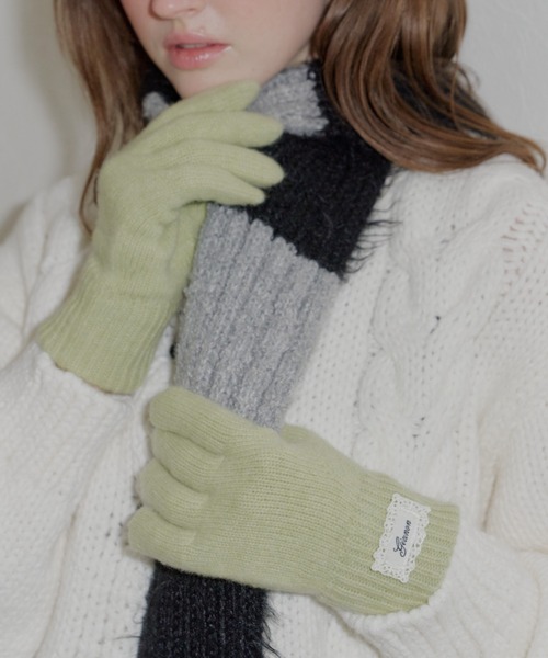 GIUNON（ジウノン）の「Smartphone touch rib gloves / スマートフォンタッチリブ手袋（手袋・レディース・アイボリー/グレー/グリーン/レッド・FREE）」の10枚目の写真