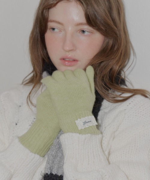 GIUNON（ジウノン）の「Smartphone touch rib gloves / スマートフォンタッチリブ手袋（手袋・レディース・アイボリー/グレー/グリーン/レッド・FREE）」の5枚目の写真