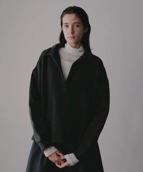 MANOF(マノフ)の「VINTAGE POLO TOPS(スウェット・レディース・ブラック/ベージュ・F)」の16枚目の写真